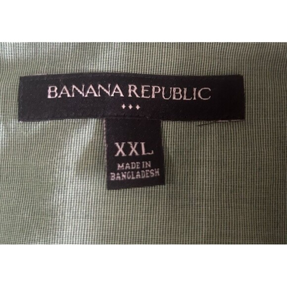 Banana Republic Mens Green Button Down Cotton Long Sleeves Roll Tab XXL - Picture 5 of 6